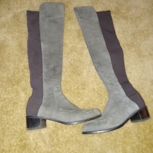 Grey and Black Stuart Weitzman Boots